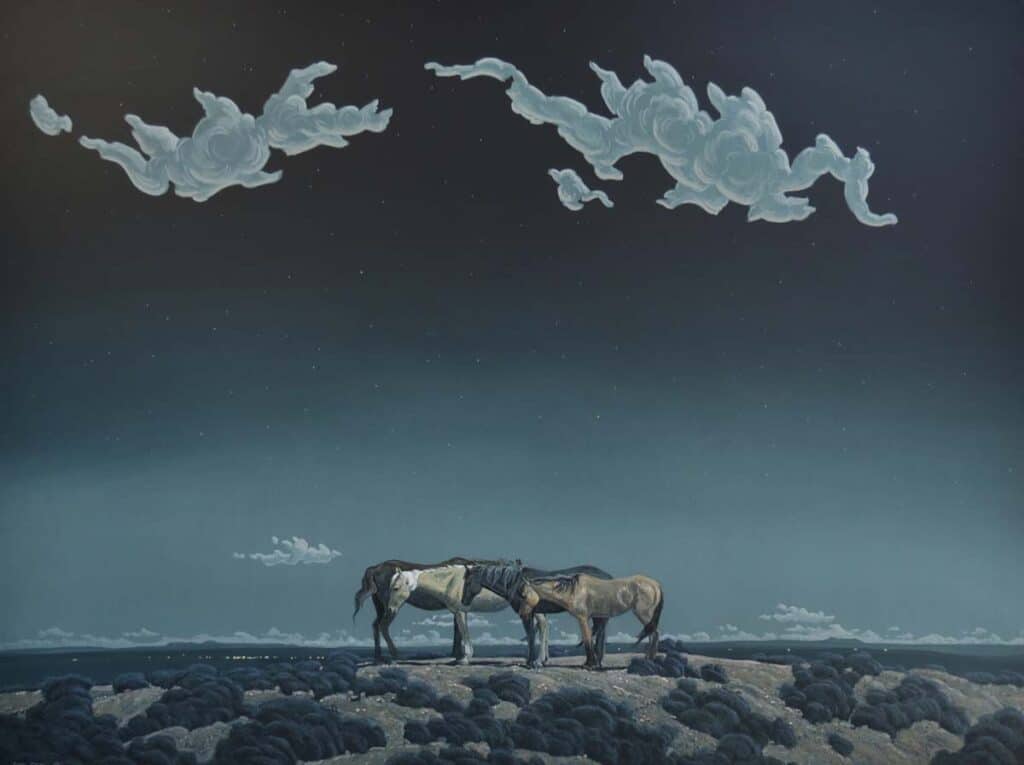 Resting Horses at Night – SOLD