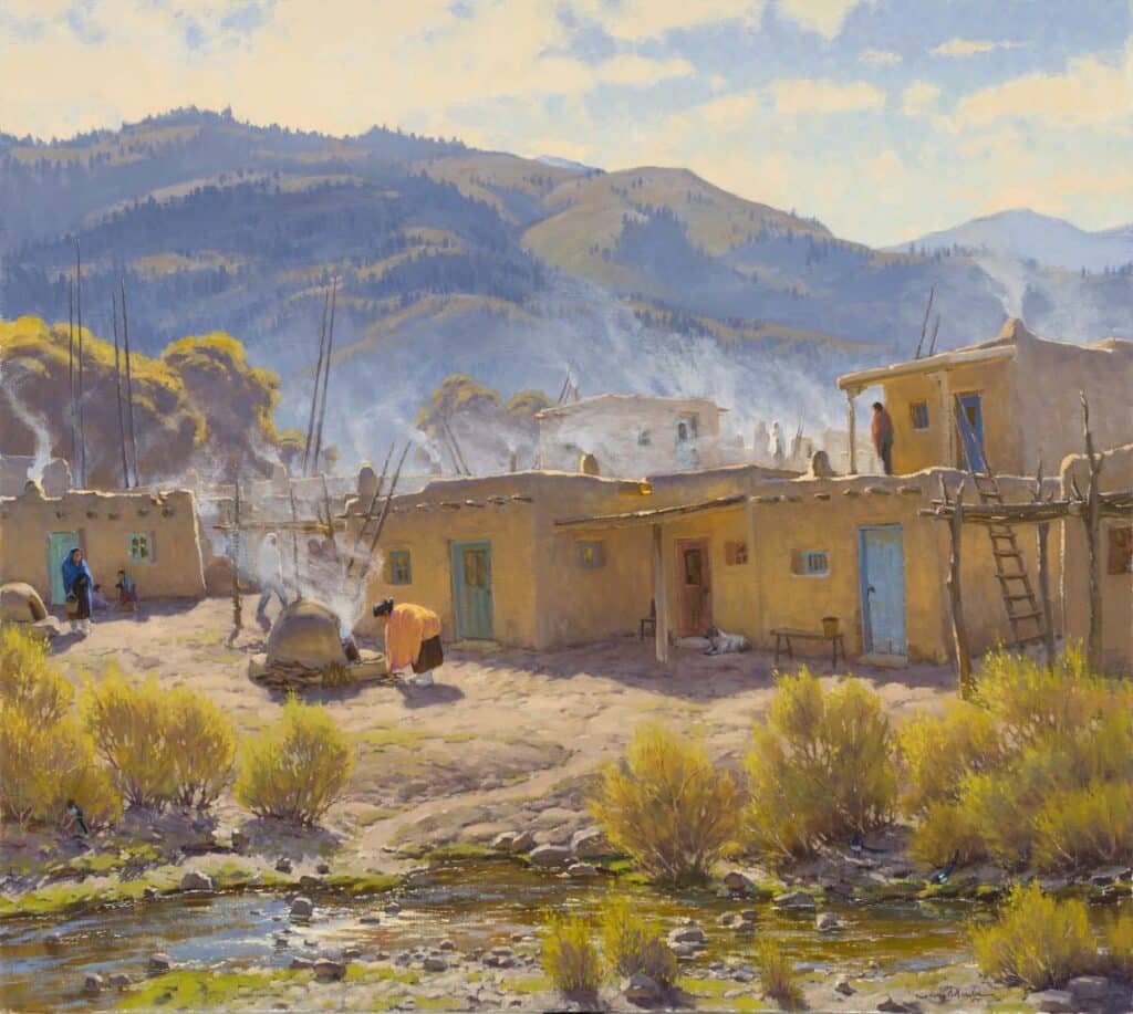 Morning Fires, Taos Pueblo